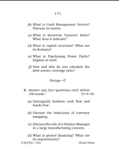 Ospu Mco Financial Management Dec Question Paper University