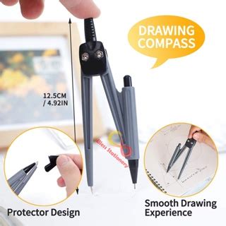 Jual Jangka Penggaris Busur Sekolah DELI Compass Drafting Set Square