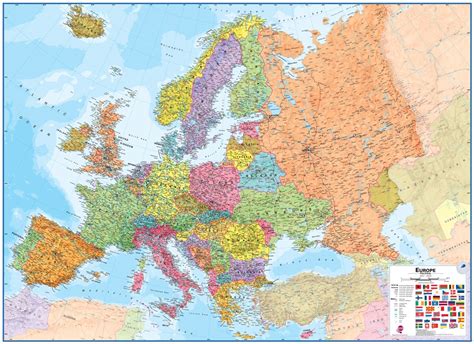 Wall Map of Europe - Large Laminated Political Map