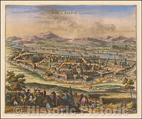 Historic Map - La Ville de Bagdad, Dans la Turquie/The City of Baghdad in Turkey, 1720, Pieter ...