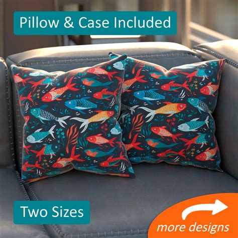 Koi Fish Pillow Throw Pillow For Home Décor Fish And Animal Lovers