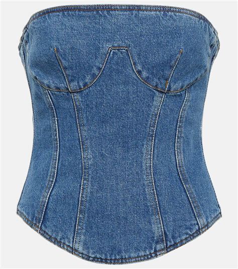 Denim Bustier In Blue Magda Butrym Mytheresa