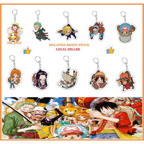 Anime Acrylic Keychain One Piece Monkey D Luffy Sanji Nico Robin Nami