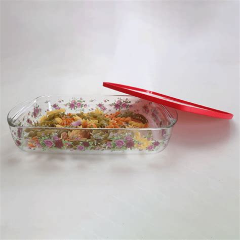 1.6L Rectangular Borosilicate Baking Dish with Plastic Lid – Giacomo ...