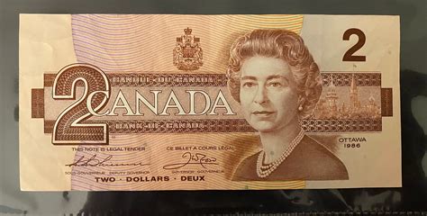 1986 Canadian Two Dollar Bill Rare Etsy