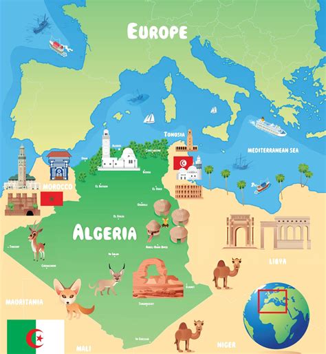 Globe - 🇩🇿 Algeria A country of rich history, diverse landscapes, and