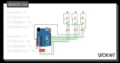 Ampelschaltung Wokwi ESP32 STM32 Arduino Simulator