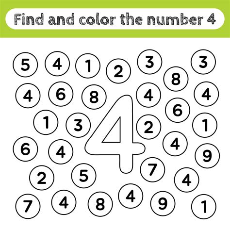 learning worksheets  kids find  color numbers educational game