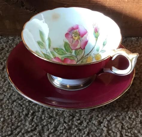 Vintage Aynsley Bone China Teetasse Und Untertasse Wild Rose Eur