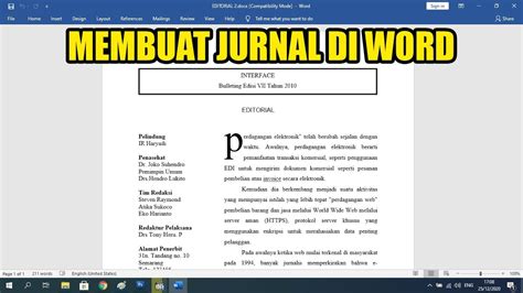 Cara Membuat Tabel Jurnal Di Word Kumpulan Tips Sehat Bugar Imagesee