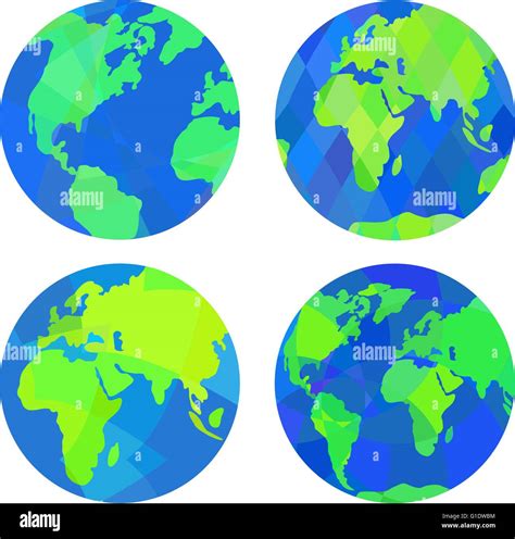 Set Of Earth Globes Stock Vector Image And Art Alamy