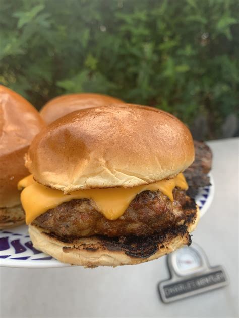 Beef And Chorizo Burger In A Toasted Brioche Bun R Foodporn