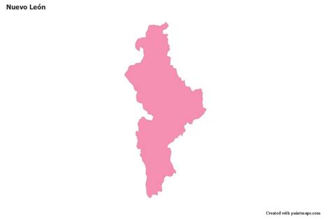 Mapas de muestra para Nuevo León rosa contorno Mapas Mapa dibujo