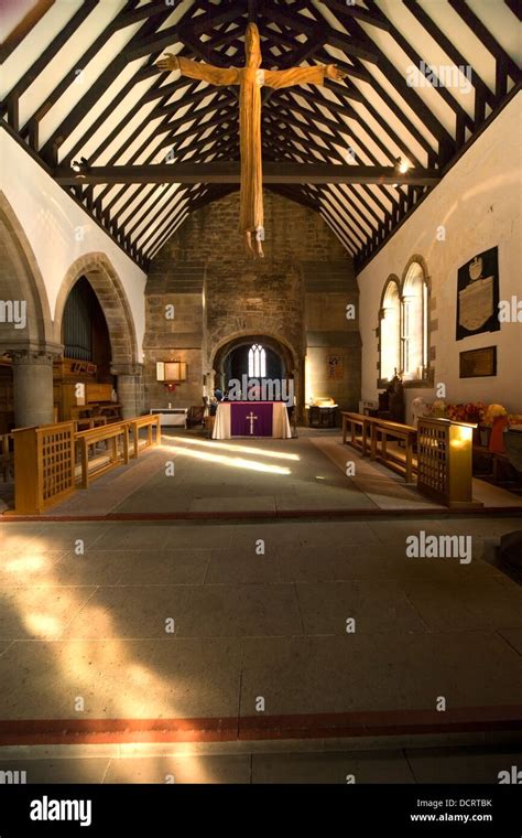 The Interior Of A Small Church Stock Photo - Alamy