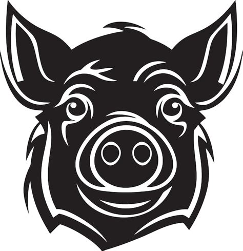 Premium Vector Blackout Boar Stylish Pig Vectornighttime Oink Dark