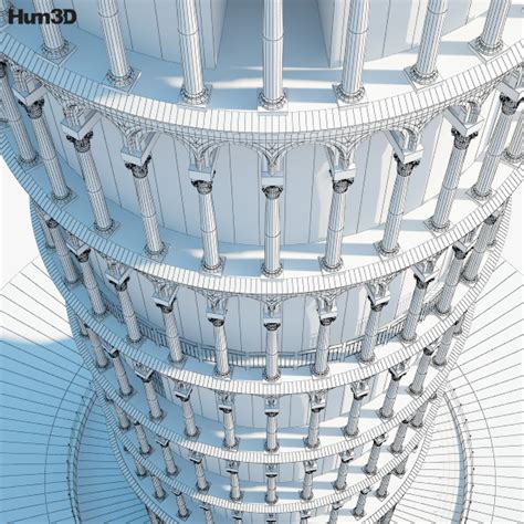 Leaning Tower Of Pisa D Model Architecture On Hum D