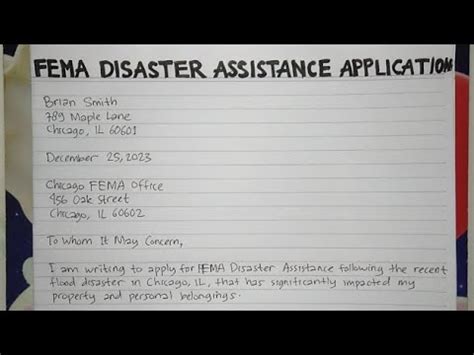 How To Write A FEMA Disaster Assistance Application Letter Step By Step