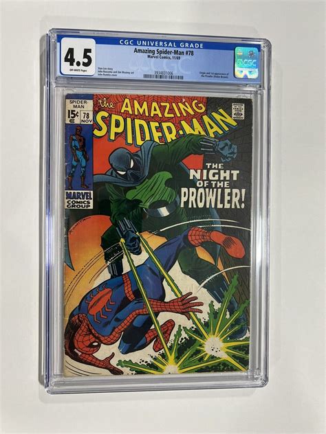 Amazing Spider Man 78 Cgc 4 5 Ow Pages Marvel 1969 1st Prowler