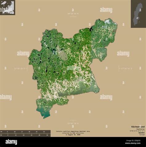 Vastmanland County Of Sweden Sentinel 2 Satellite Imagery Shape