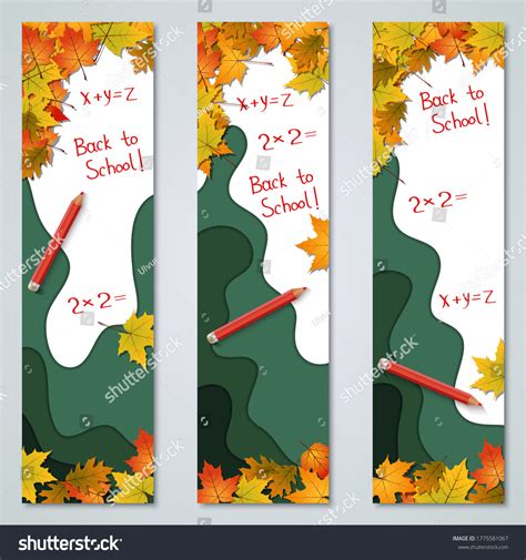 Back School Vertical Banners Vector Design Stock Vector Royalty Free