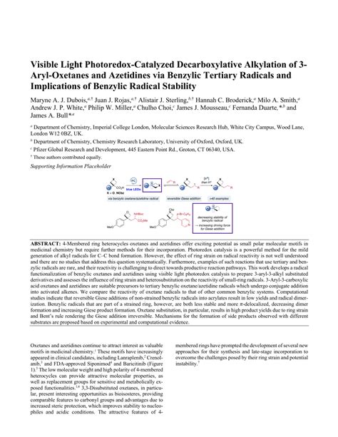 Pdf Visible Light Photoredox Catalyzed Decarboxylative Alkylation Of