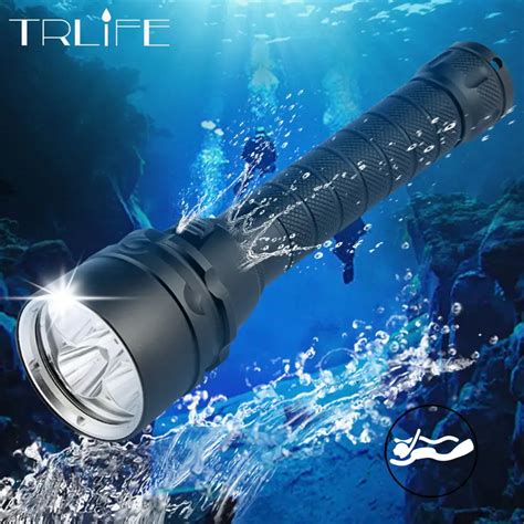 10000 Lumens Diving Flashlight Torch 5 T6 Diving LED Flashlight 200M