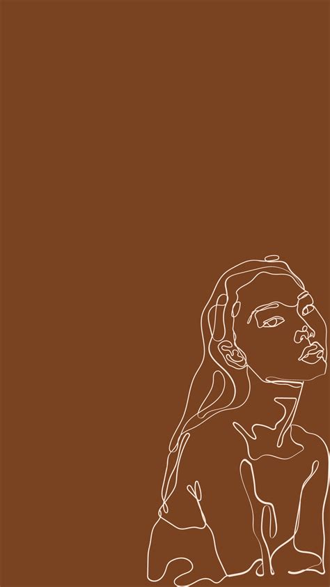 Download premium image of abstract face line drawing on a beige ...