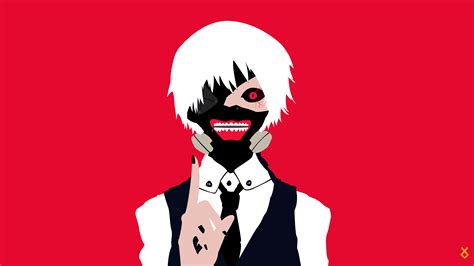 Wallpaper : illustration, minimalism, cartoon, Kaneki Ken, Tokyo Ghoul, vector, anime vectors ...