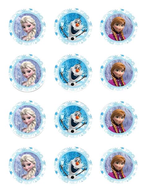 Frozen Elsa Anna Olaf Edible Paper Cupcake Cookie Toppers Choose