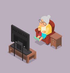 Old Man Character Sit Sleep Armchair Adult Icon Vector Image