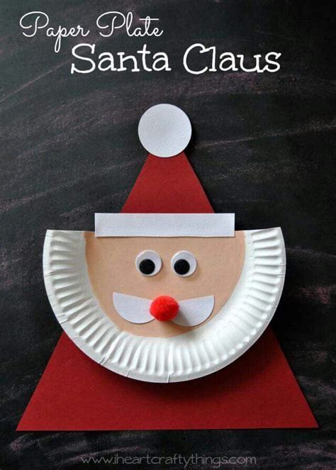 Santa En Plato De Carton Weihnachtszeit Basteln Basteln Weihnachten