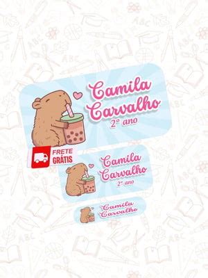 Etiqueta Escolar Capivara Compre Produtos Personalizados No Elo7