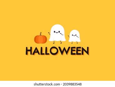 Halloween Wallpaper Cute Ghost Cartoon Vector Stock Vector (Royalty ...