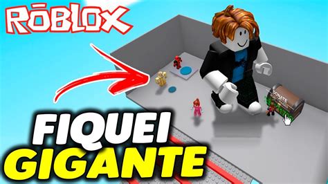 FIQUEI SUPER GIGANTE LOUCO ROBLOX Jogo Grow Obby YouTube