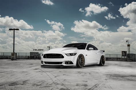 Ford Mustang Showing Off on Matte Black Forged Velgen Rims — CARiD.com Gallery