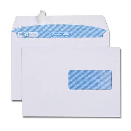 Boîte de 500 enveloppes blanches c5 162x229 100 g fenêtre 45x100 gpv