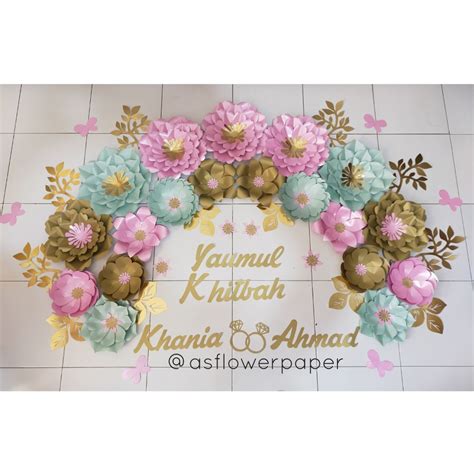 Jual Paper Flower Backdrop Lamaran Tunangan Wedding Khitan Tasyakuran