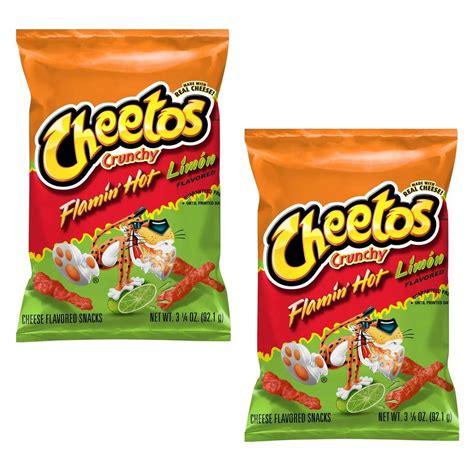 2PACK Cheetos Crunchy Flamin Hot Limon Cheese Flavored Snack Chips Walmart