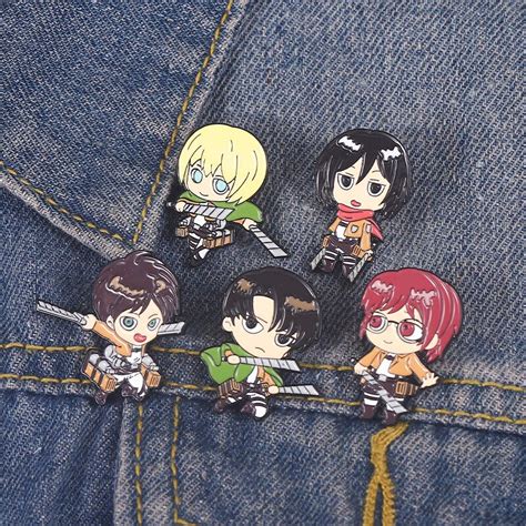 Ataque No Titan Anime Emblemas Na Mochila Broche Esmalte Pino Lapela