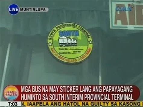 Ub Mga Bus Na May Sticker Lang Ang Papayagang Huminto Sa South Interim