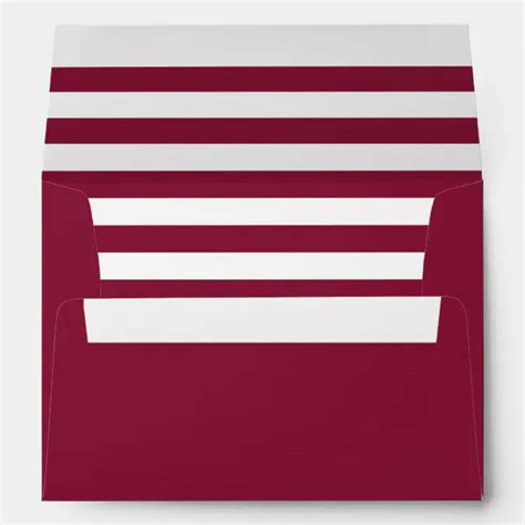 Maroon A Envelope X With Striped Lining Zazzle