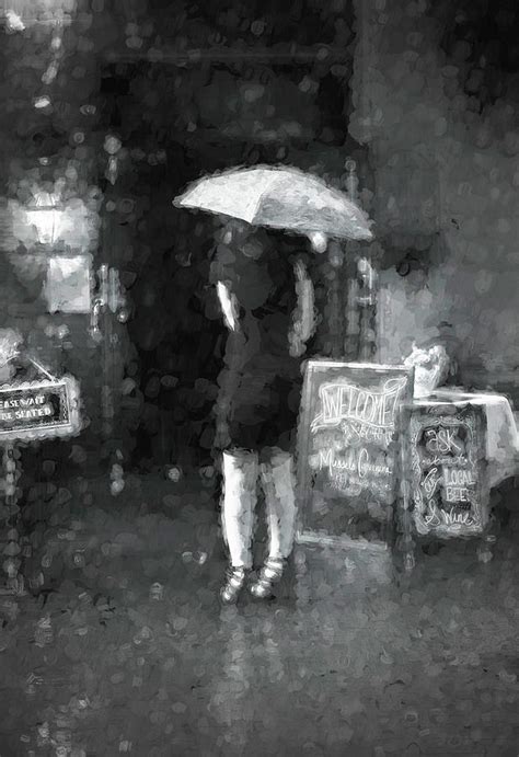 Lady In The Rain Bw Photograph By Deborah Penland Pixels