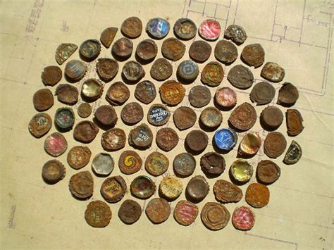 Lovely Rusty Metal Bottle Caps Salvaged Supplies Found Etsy Metal