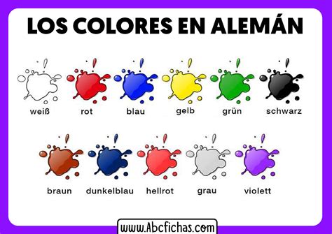 Vocabulario Colores En Aleman Abc Fichas