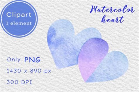 Blue Watercolor Heart Clipart Png Gr Fico Por Tanyaprintdesign