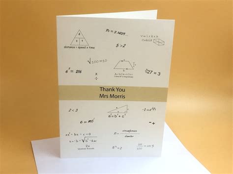 Math Teacher Card, Maths Teacher Thank You, Personalised, Maths Teacher ...