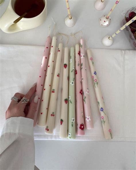 Mushroom Taper Candle Handpainted Candle Stick Mushroom Candle Stick