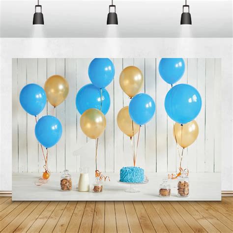 Laeacco Birthday Photophone White Clouds Stars Hot Air Balloon Gifts