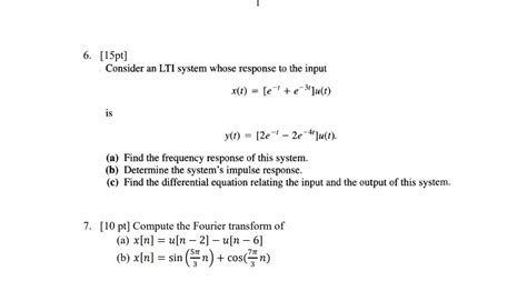 Solved Mathrm Pt Consider An Lti System