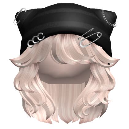 Y2K Wolfcut Hair W Cat Beanie Platinum Blonde S Code Price RblxTrade